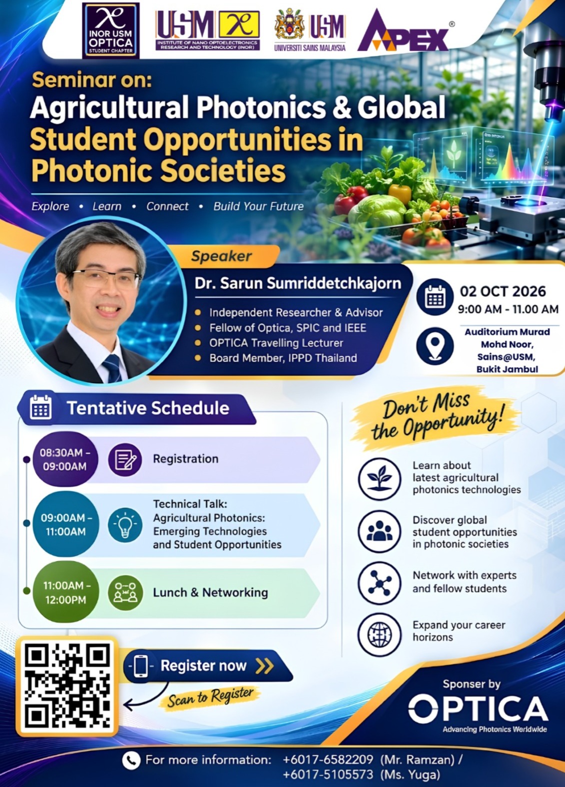 Agricultural Photonics & Global Student Opportunities in Photonic Societies